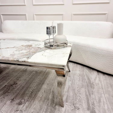 Louis Chrome Coffee Table - Luxury Design for Elegant Living Spaces, 130cm Width - UK Luxury Furniture